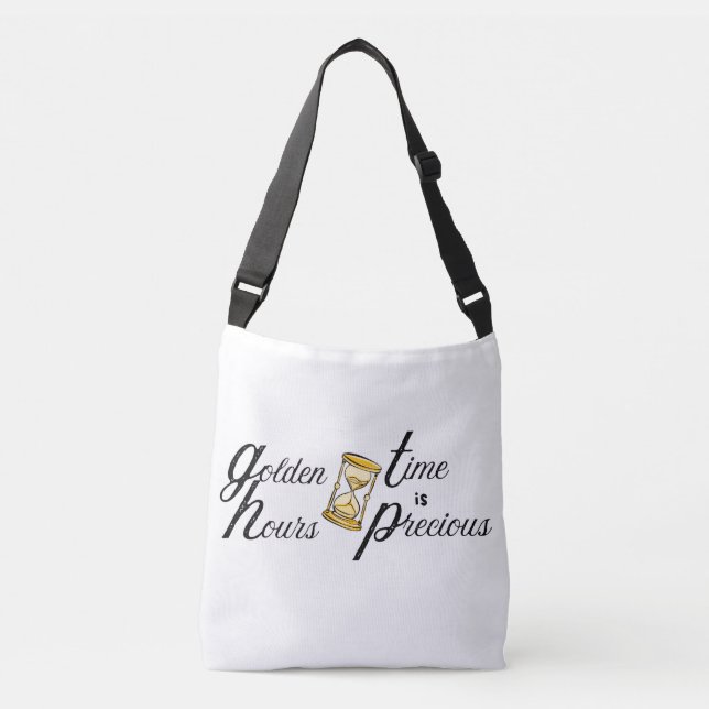 Goldenes Hourglas Tragetaschen Mit Langen Trägern (Vorderseite)