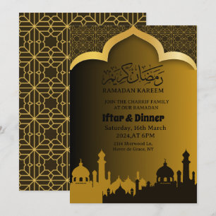 Goldenes Iftar-Dinner Ramadan 2025 1446 Einladung