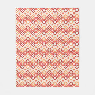 Goldenes ikat geometrisches Muster Fleecedecke