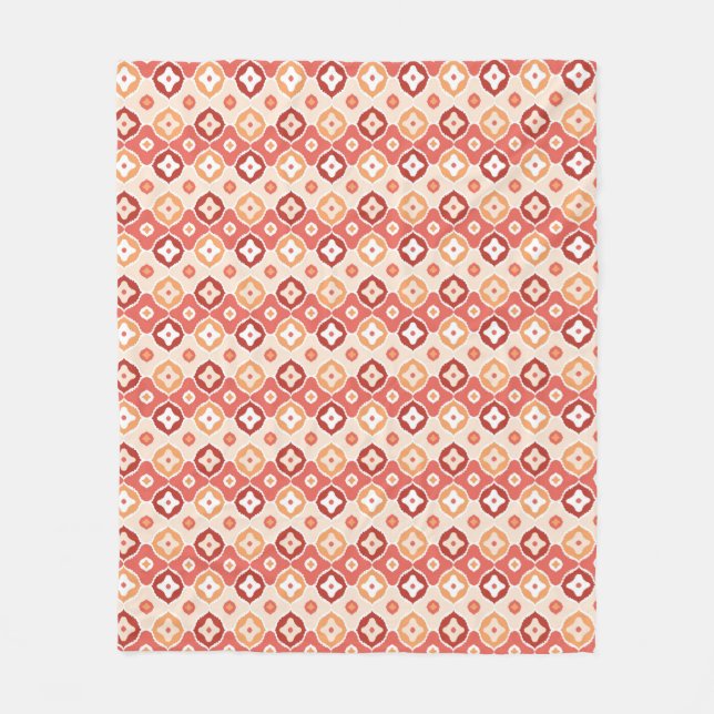 Goldenes ikat geometrisches Muster Fleecedecke (Vorderseite)
