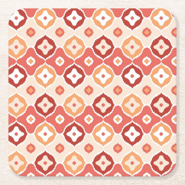 Goldenes ikat geometrisches Muster Rechteckiger Pappuntersetzer (Vorderseite)