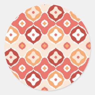 Goldenes ikat geometrisches Muster Runder Aufkleber