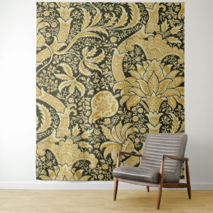 Goldenes indisches Muster, William Morris Wandteppich