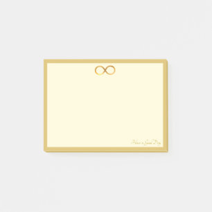Goldenes Infinity-Symbol Post-it Klebezettel