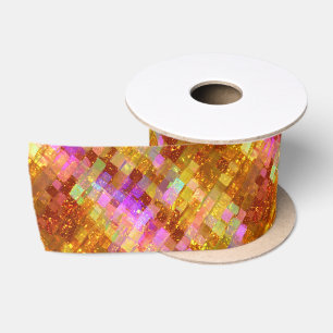 Goldenes Iris-Mosaikmuster Satinband