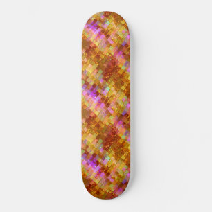 Goldenes Iris-Mosaikmuster Skateboard