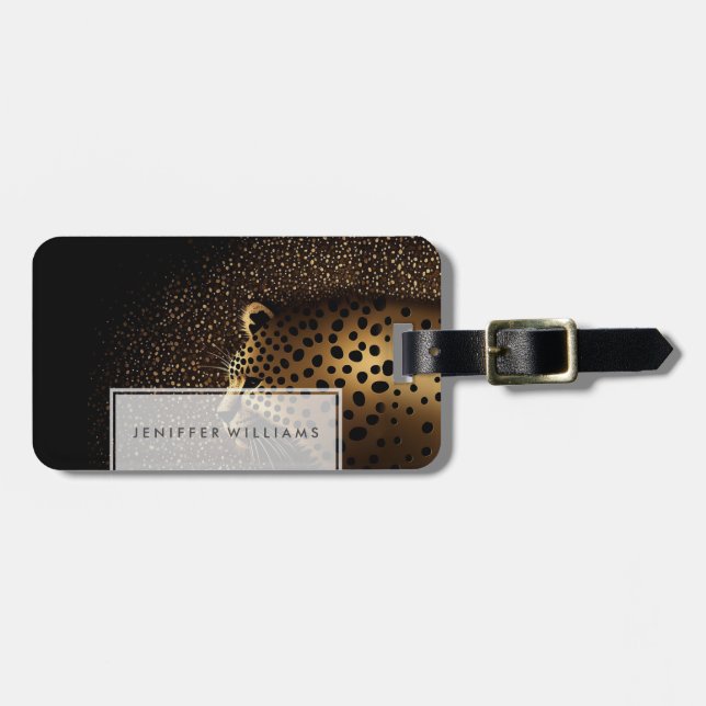 Goldenes Jaguar-Muster           Gepäckanhänger (Vorderseite horizontal)