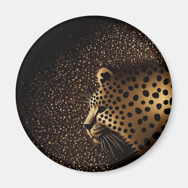 Goldenes Jaguar-Muster           Magnet (Vorne)