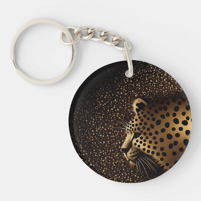 Goldenes Jaguar-Muster           Schlüsselanhänger (Vorderseite)