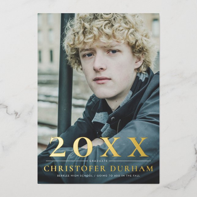 Goldenes Jahr Abschluss Einladung (Vorderseite)