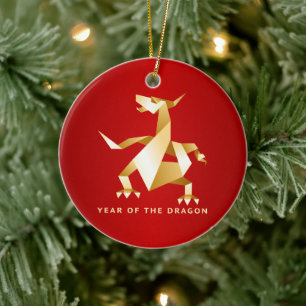 Goldenes Jahr des Drachen im Roten Jahr 2012 Keramik Ornament