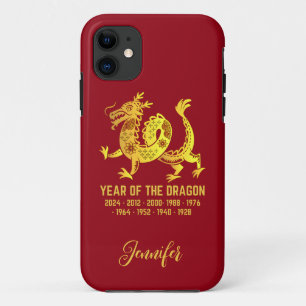 Goldenes Jahr des Drachen Zodiac Rot Case-Mate iPhone Hülle