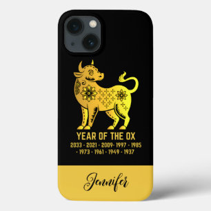 goldenes Jahr des Ox-Zodiak-Namens Schwarz Case-Mate iPhone Hülle