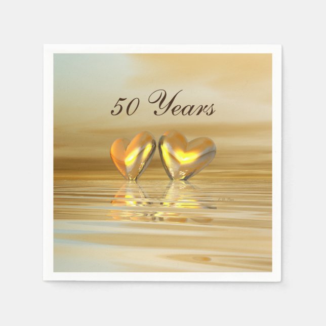 Goldenes Jahr Herz Serviette (Vorderseite)