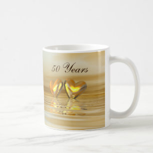 Goldenes Jahr Herz Tasse