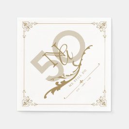 Goldenes Jubiläum Monogram Napkin Serviette