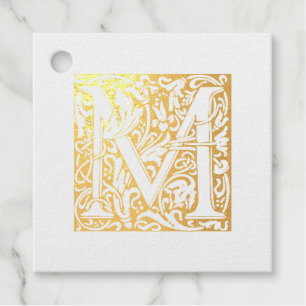 Goldenes Jubiläums-Leuchtschriftzug M Monogramm Geschenkanhänger