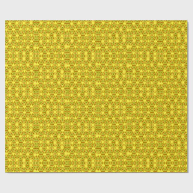 Goldenes Kaleidoskop-Fraktalmuster Geschenkpapier (Flach)