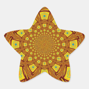 Goldenes Kaleidoskop-Kunstposter Stern-Aufkleber