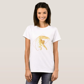 Goldenes Katzen-Verhältnis-Yoga die katzenartige T-Shirt