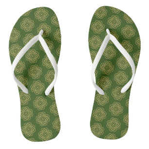 Goldenes keltisches Kleeblatt-Muster   Flip Flops
