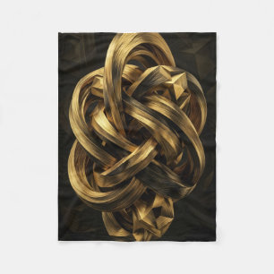 Goldenes keltisches Knotenornament verflochtene Ku Fleecedecke