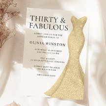 Goldenes Kleid Elegant Dreißig & Fabelhaft 30. Geb