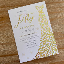 Goldenes Kleid Fünfzig & Fantastisch 50. Geburtsta