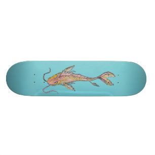 Goldenes Koi Aquarell-Skateboard Skateboard