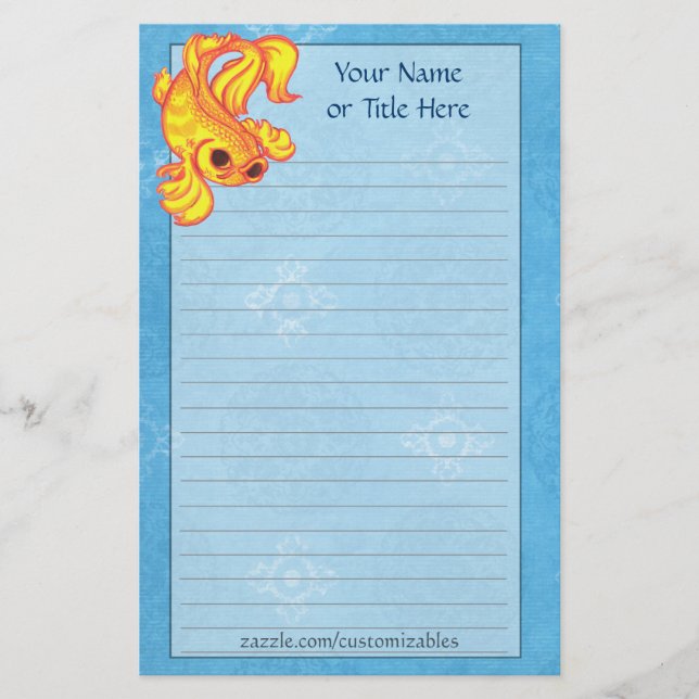 Goldenes Koi Briefpapier (Vorderseite)