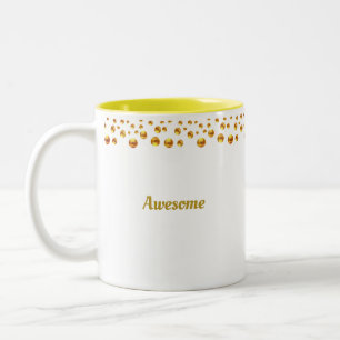 Goldenes Konfetti & Personalisierter Text auf Weiß Zweifarbige Tasse