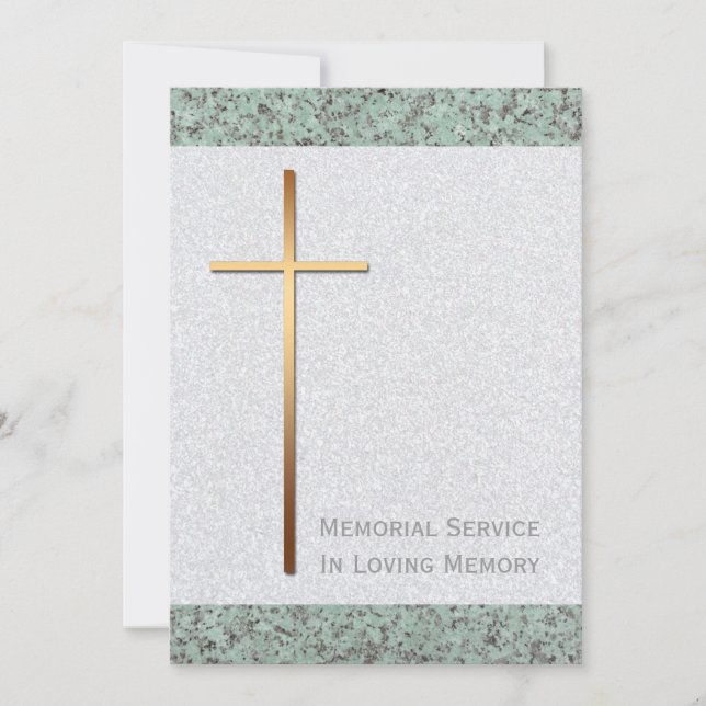 Goldenes Kreuz 2 Beerdigung Ankündigung (Vorderseite)