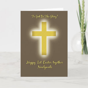 Goldenes Kreuz Erste Osterkarte Karte