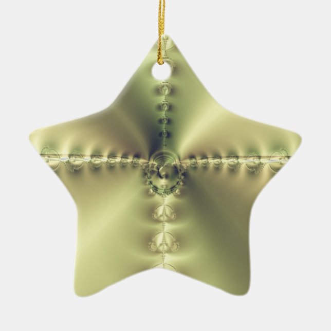 Goldenes Kreuz Keramikornament (Vorne)