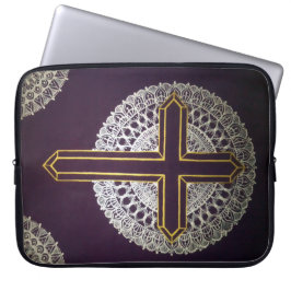 Goldenes Kreuz Mandala Laptopschutzhülle