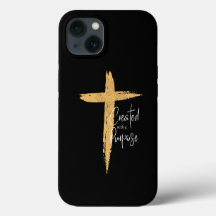 Goldenes Kreuz mit Jesus - Geschaffen mit einem Zi iPhone 13 Hülle