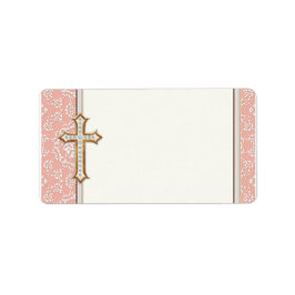 Goldenes Kreuzmädchen Adressaufkleber