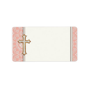 Goldenes Kreuzmädchen Adressaufkleber