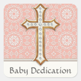 Goldenes Kreuzmädchen Quadratischer Aufkleber