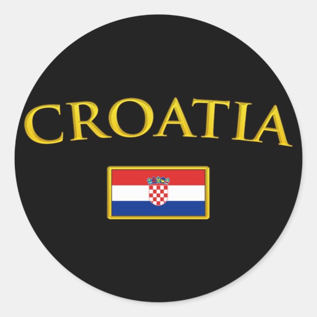 Goldenes Kroatien Runder Aufkleber (Vorderseite)