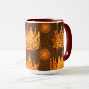 Goldenes Kronenmuster Tasse
