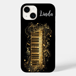 Goldenes künstlerisches Klavier und musikalische B Case-Mate iPhone 14 Hülle