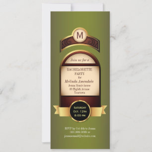 Goldenes Label Bachelorette Einladung
