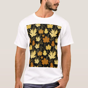 Goldenes Laub, nahtloses Vintage-Muster. T-Shirt
