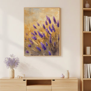 Goldenes Lavendelfeld Wandkunst Druck Poster