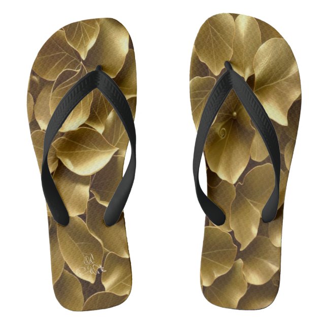 Goldenes Leaf Flip Flops (Fußbett)