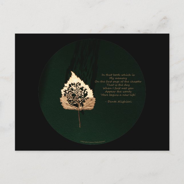 Goldenes Leaf Postkarte (Vorderseite)