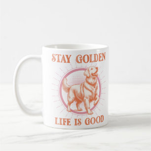 Goldenes Leben ist ein schönes Retriever Retro Kaffeetasse