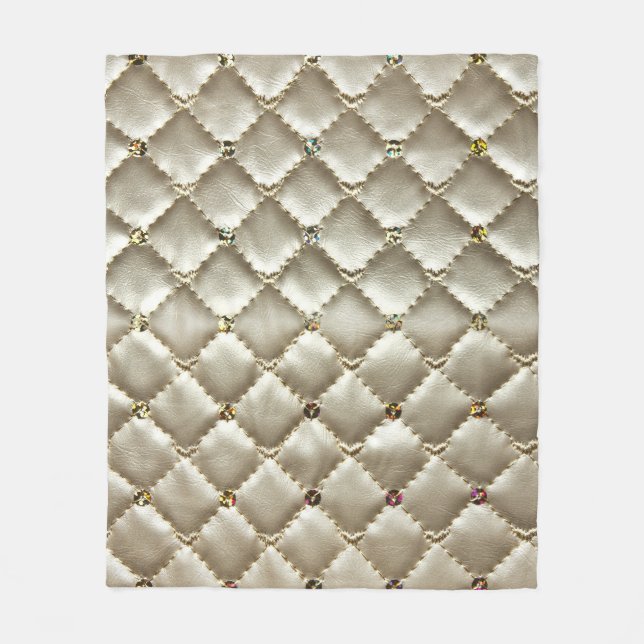 Goldenes Leder: Luxuriöse Hintergrundtextur Fleecedecke (Vorderseite)