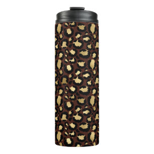 Goldenes Leopardenmuster Thermosbecher